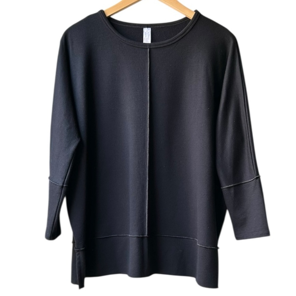 SPANX Perfect Length Black Top Dolman 3/4 Sleeve Stretchy Tunic Tee Sz S - Picture 4 of 16